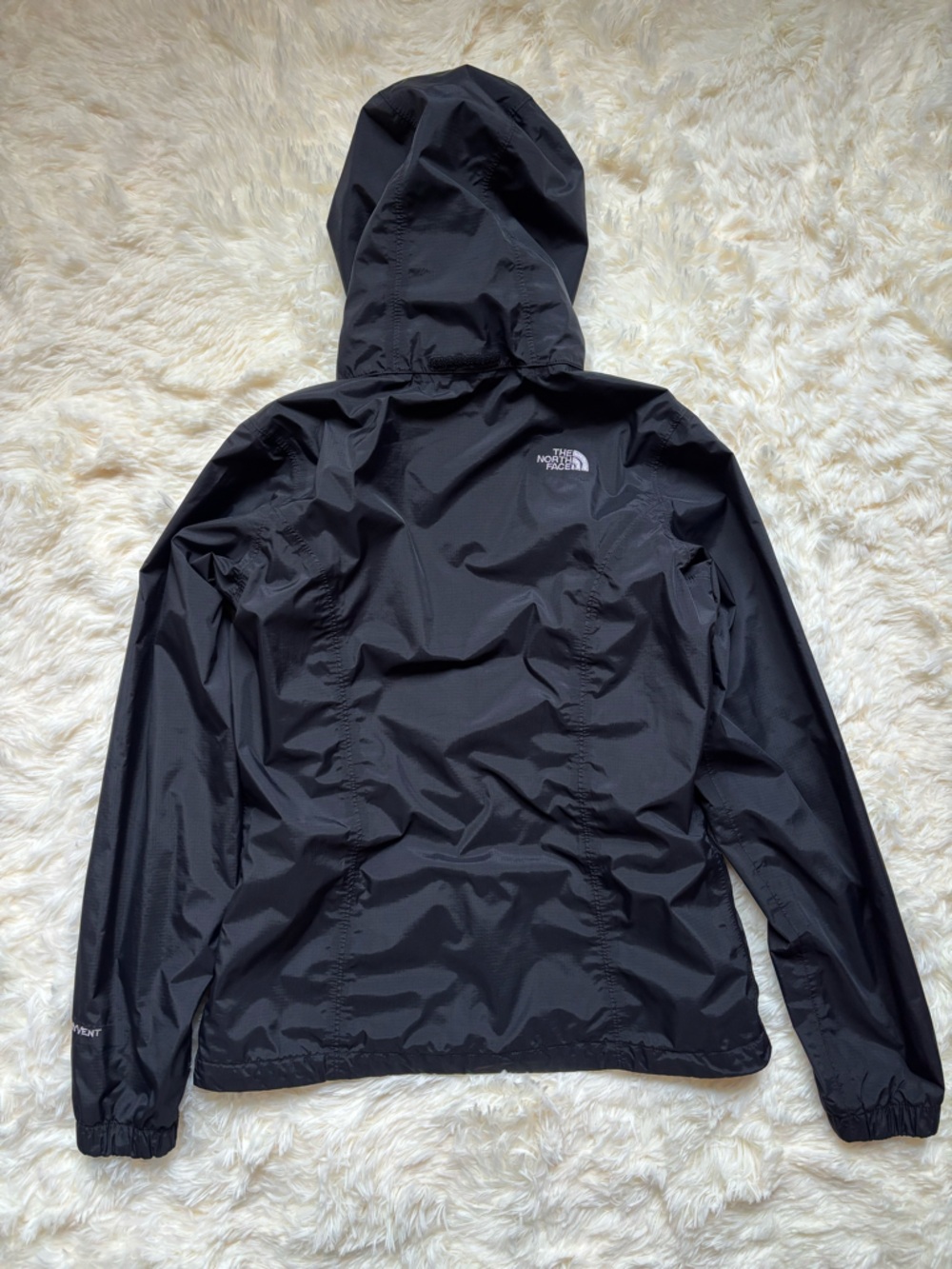 The North Face Womens Rain Jacket Hooded Wind Black Size S/P - Picture 6 of 8